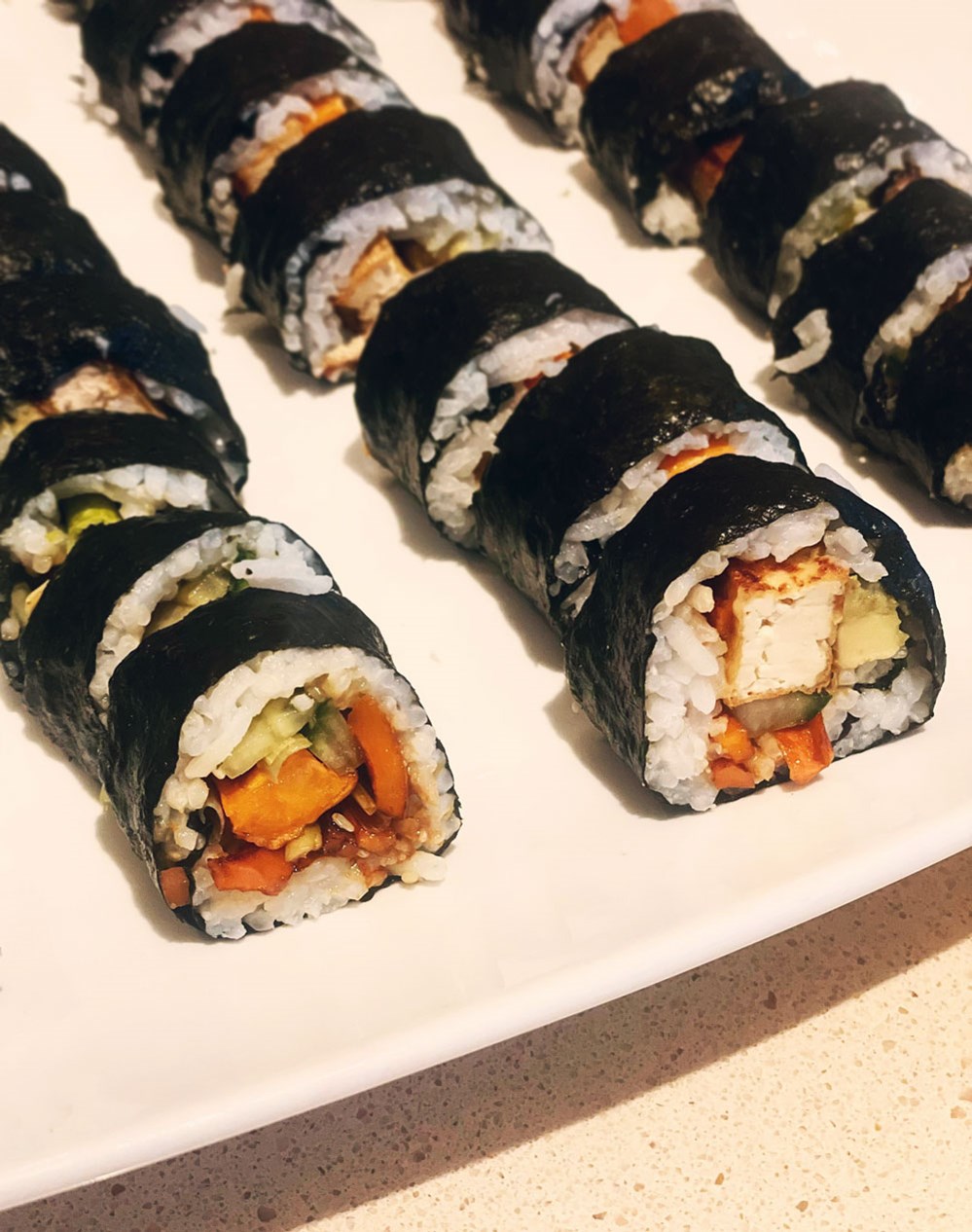 sushi rolls on plate