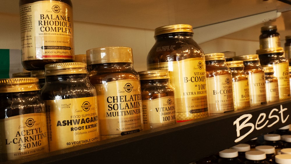 a selection of Solgar supplements in store